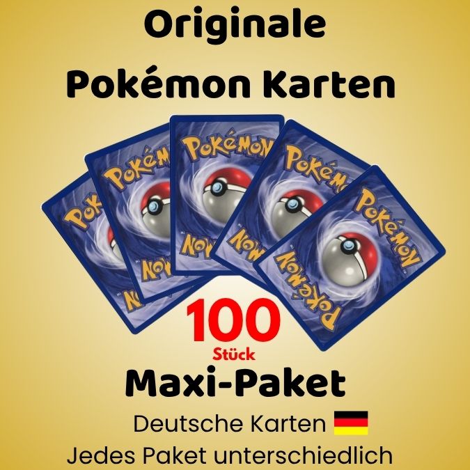 100 Original Pokémon Karten Maxi-Paket