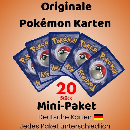 20 Original Pokémon Karten Mini-Paket