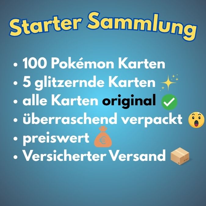 Starter Sammlung (100 Pokémon Karten)